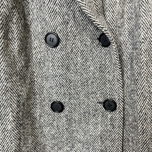 VTG 80S 90S Herman Kay Women's Herringbone Wool Coat Sz 10 Jacket - Picture 4 of 9